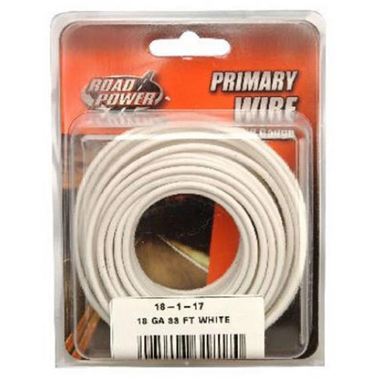Primary Wire, White, 18-Ga., 33-ft.